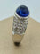 Bague 54 Bague saphir cabochon et diamants en or blanc 18 carats 58 Facettes 0050