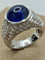 Bague 54 Bague saphir cabochon et diamants en or blanc 18 carats 58 Facettes 0050