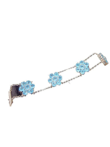 Bracelet Pasquale Bruni - Bracelet en or blanc 18 carats et topaze bleue 58 Facettes