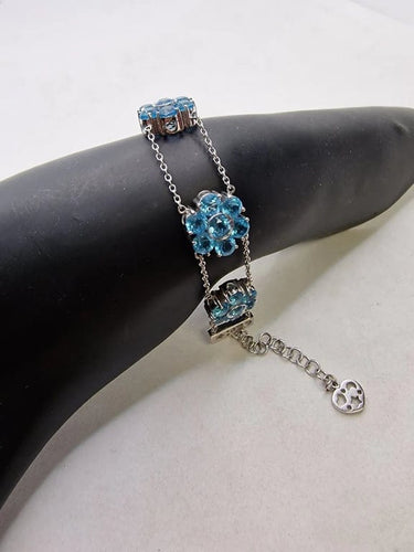 Bracelet Pasquale Bruni - Bracelet en or blanc 18 carats et topaze bleue 58 Facettes