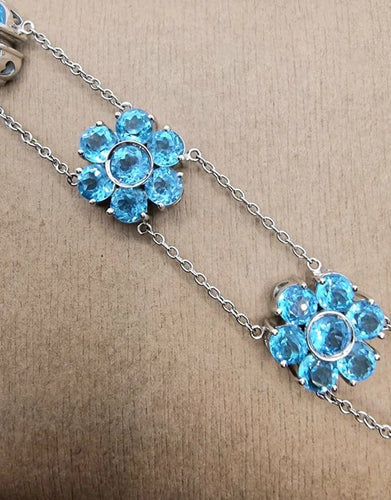 Bracelet Pasquale Bruni - Bracelet en or blanc 18 carats et topaze bleue 58 Facettes