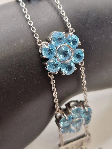 Bracelet Pasquale Bruni - Bracelet en or blanc 18 carats et topaze bleue 58 Facettes