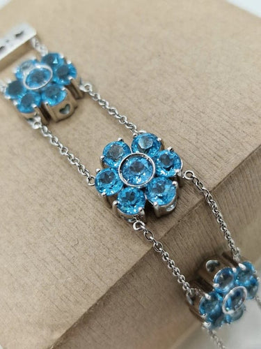 Bracelet Pasquale Bruni - Bracelet en or blanc 18 carats et topaze bleue 58 Facettes