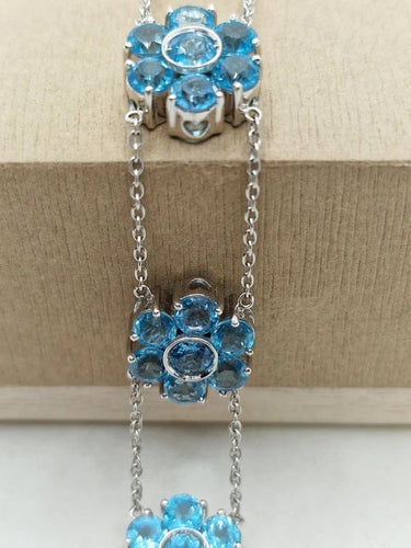Bracelet Pasquale Bruni - Bracelet en or blanc 18 carats et topaze bleue 58 Facettes