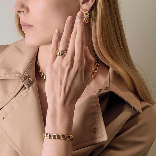 Boucles d'oreilles Cartier Bergame - Parure en or jaune et diamants 58 Facettes 58FC14