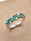 Bracelet Demi-jonc en or blanc 18 carats avec émeraudes et diamants 58 Facettes