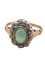 Bague 52 Bague ancienne en or blanc 18 carats et argent avec émeraude cabochon 58 Facettes