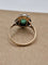 Bague 52 Bague ancienne en or blanc 18 carats et argent avec émeraude cabochon 58 Facettes