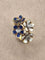 Bague 54 Bague vintage motif bouquet de fleurs en or jaune 18 carats et émail 58 Facettes