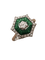 Bague 55 Bague solitaire en or blanc 18 carats avec diamant et émail vert 58 Facettes