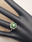 Bague 55 Bague solitaire en or blanc 18 carats avec diamant et émail vert 58 Facettes