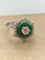 Bague 55 Bague solitaire en or blanc 18 carats avec diamant et émail vert 58 Facettes