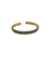 Bracelet Bracelet vintage en or blanc et jaune 18 carats, émail vert et diamants 58 Facettes