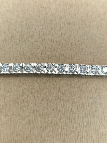 Bracelet Bracelet tennis Cube Diamond en or blanc 18 carats et diamants 58 Facettes