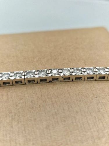 Bracelet Bracelet tennis Cube Diamond en or blanc 18 carats et diamants 58 Facettes