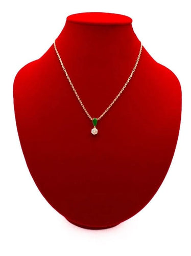 Collier Collier en or jaune avec diamant et émeraude 58 Facettes 240213