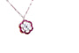 Collier Collier marguerite en or jaune, platine, diamant et rubis 58 Facettes 240285