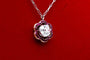 Collier Collier marguerite - Motif fleur en or jaune et platine, diamant et rubis 58 Facettes 240285