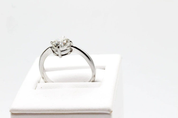 Bague 56 Solitaire - Bague en or blanc avec diamant 1,15 ct 58 Facettes 240214