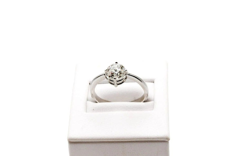 Bague 56 Solitaire - Bague en or blanc avec diamant 1,15 ct 58 Facettes 240214