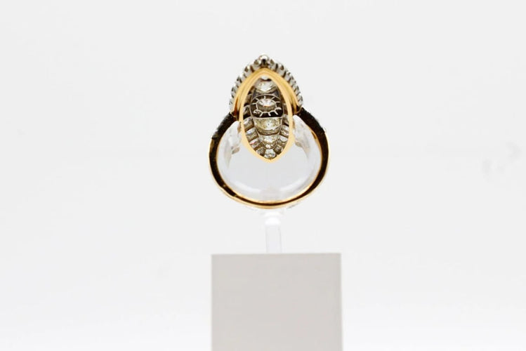 Bague 52 Bague marquise en or jaune 18k et platine à diamants 58 Facettes 240284