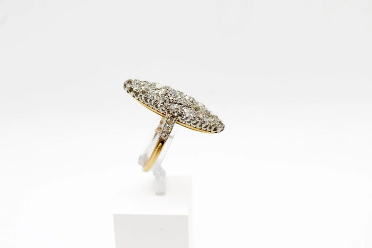 Bague 52 Bague marquise en or jaune 18k et platine à diamants 58 Facettes 240284