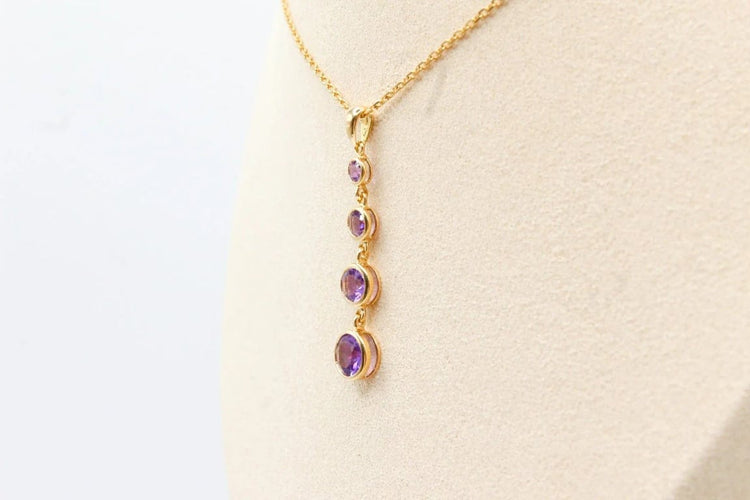 Pendentif Pendentif en or jaune 18 carats et améthystes 58 Facettes 250495