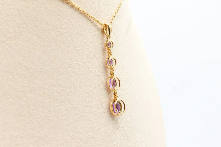 Pendentif Pendentif en or jaune 18 carats et améthystes 58 Facettes 250495