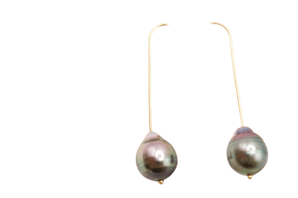 Boucles d'oreilles Boucles d'oreilles pendantes en or jaune 18 carats et perles de Tahiti 58 Facettes 250193