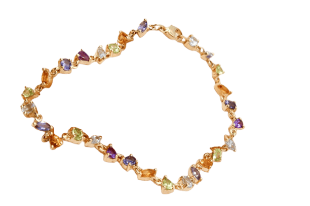 Bracelet Bracelet rivière multicolore en or jaune 58 Facettes 250496