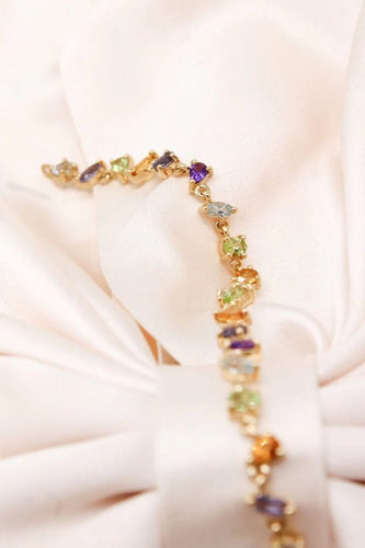 Bracelet Bracelet rivière multicolore en or jaune 58 Facettes 250496