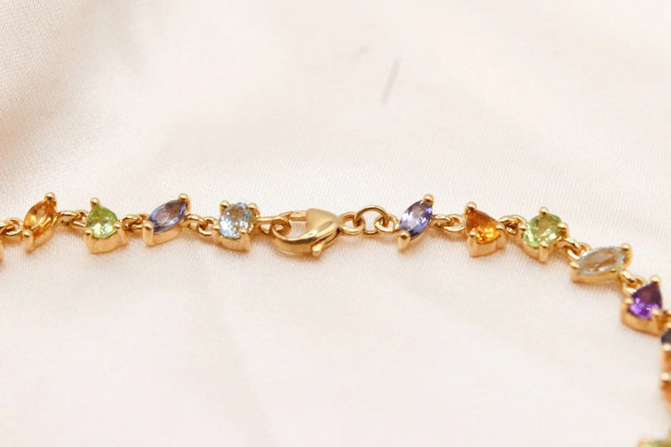 Bracelet Bracelet rivière multicolore en or jaune 58 Facettes 250496