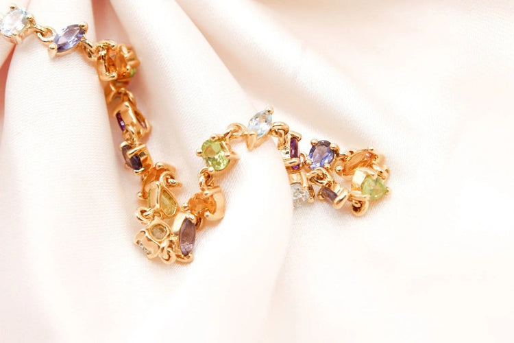 Bracelet Bracelet rivière multicolore en or jaune 58 Facettes 250496
