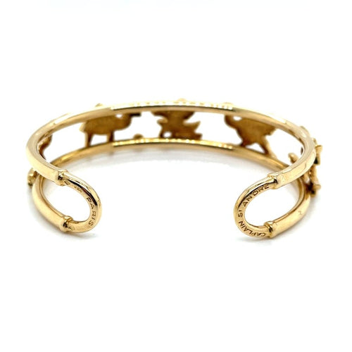 Bracelet Caplain Saint André - Bracelet manchette rigide en or jaune 18K saphir 58 Facettes