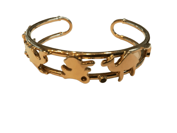 Bracelet Caplain Saint André - Bracelet manchette rigide en or jaune 18K saphir 58 Facettes