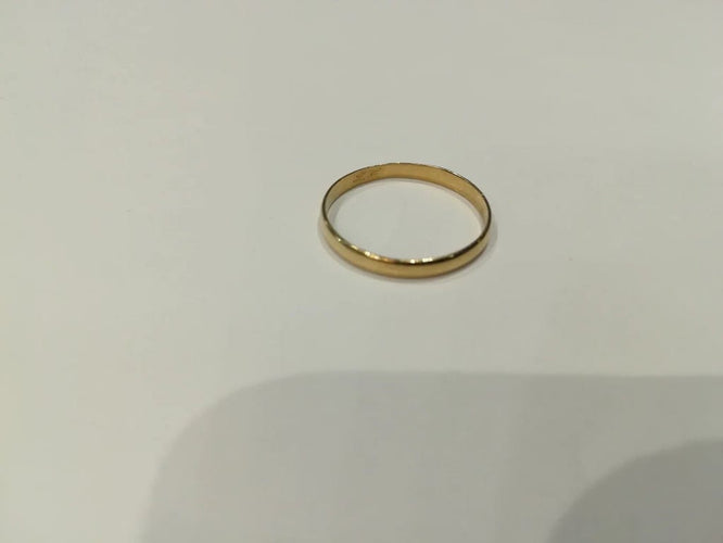 Bague 56 Alliance demi-jonc en or jaune 18 ct 58 Facettes