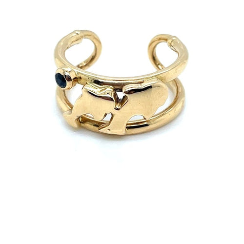 Bague 52 Caplain Saint André - Bague en or jaune 750 sertie d’un saphir 58 Facettes