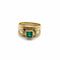 Bague 54 Bague jonc en or jaune et blanc 750, émeraude et diamants 58 Facettes