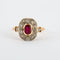 Bague 56 Bague ancienne rubis et diamants en or jaune et or blanc 18K 58 Facettes