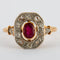 Bague 56 Bague ancienne rubis et diamants en or jaune et or blanc 18K 58 Facettes
