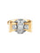 Bague 59 Bague Tank 1940 - Bague en or jaune et platine avec diamants 58 Facettes