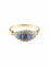 Bague 56 Bague jarretière ancienne en or jaune et or blanc, saphirs et diamants 58 Facettes