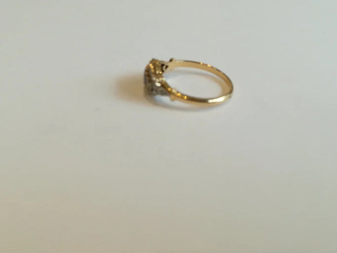 Bague 56 Bague jarretière ancienne en or jaune et or blanc, saphirs et diamants 58 Facettes