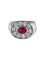 Bague 60 Bague jonc en or blanc avec rubis et diamants 58 Facettes