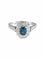Bague 57 Bague Pompadour ancienne en or blanc avec saphir et diamants 58 Facettes