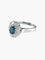 Bague 57 Bague Pompadour ancienne en or blanc avec saphir et diamants 58 Facettes