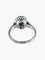 Bague 57 Bague Pompadour ancienne en or blanc avec saphir et diamants 58 Facettes