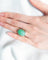 Bague 48 Bague ancienne en or blanc et jade jadéite 58 Facettes