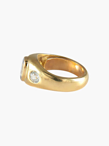 Bague 51 Bague jonc en or jaune, saphir et diamants 58 Facettes