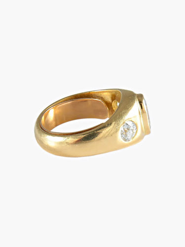 Bague 51 Bague jonc en or jaune, saphir et diamants 58 Facettes